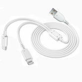 LA' FORTE 2 in 1 PVC Soft and Superior 1.3 m- (Compatible with Type C and Iphone ) White